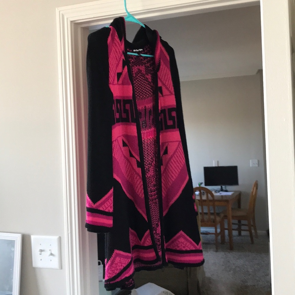 Pink and black cardigan